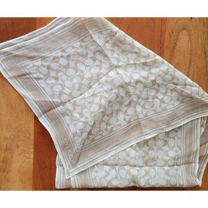 Coach Silk Neutral Logo Printed Scarf